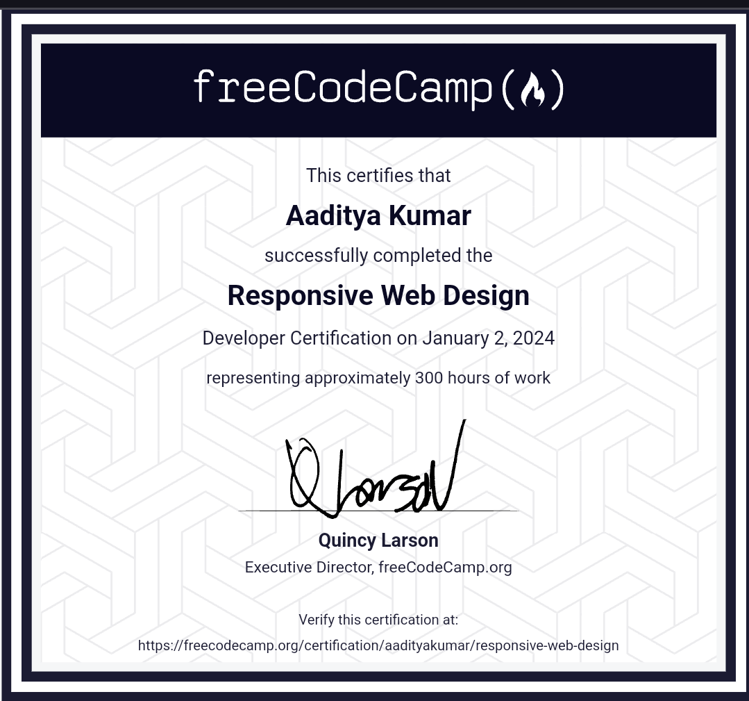 Responsive Web Design Certificate